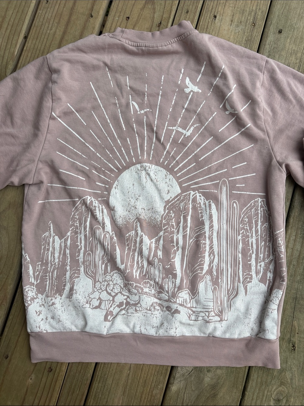 Modern Lux Size Medium Pink Free Spirit Pullover Sweatshirt Southwest - Picture 6 of 6